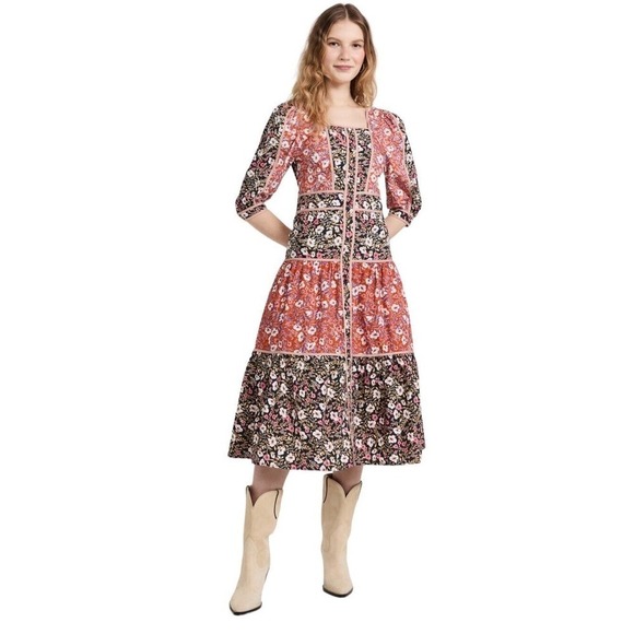 Glamorous Colorblock Floral Dress Size XS - Picture 1 of 11